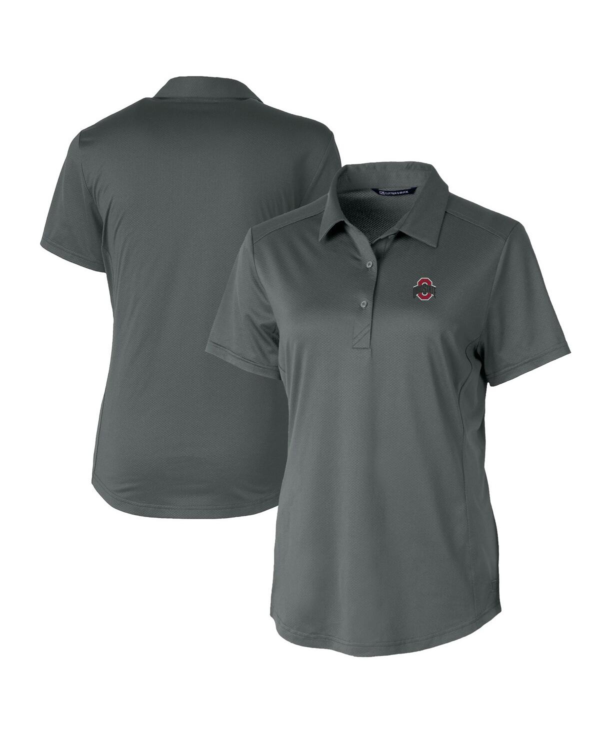 CUTTER & BUCK WOMEN'S OHIO STATE BUCKEYES PROSPECT TEXTURED STRETCH POLO 
