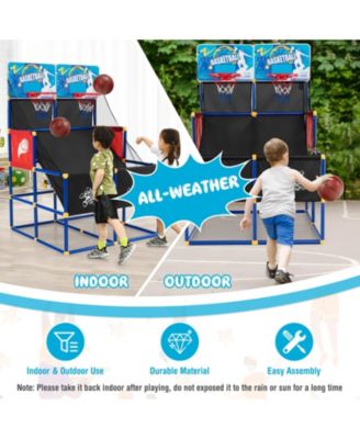 Kids Arcade Basketball Game Set with 4 Basketballs and Ball Pump