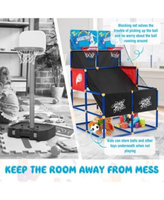 Kids Arcade Basketball Game Set with 4 Basketballs and Ball Pump