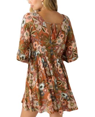 Juniors' Rosemary V-Neck Woven Dolman-Sleeve Mini Dress