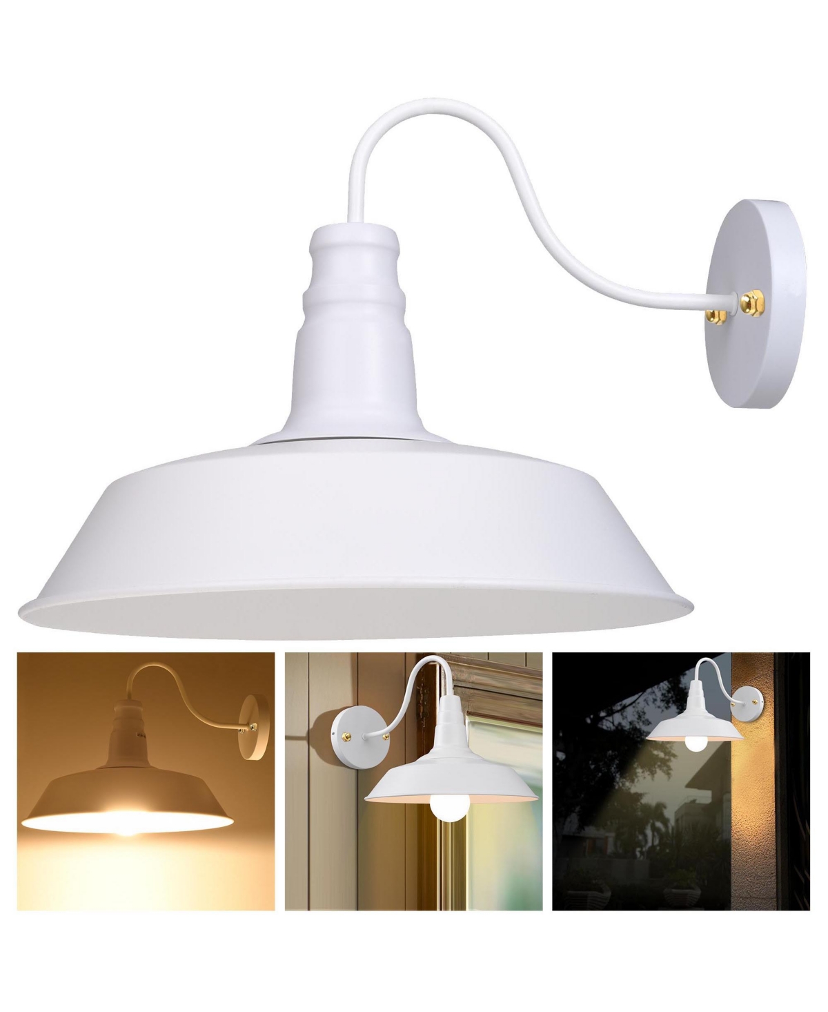 Yescom Retro Industrial Barn Style Light Wall Sconce Wall-mounted Metal Gooseneck 14