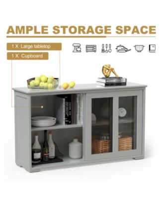 Antique Stackable with Height Adjustable Shelf Kitchen Storage Sideboard Cabinet