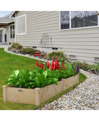 Wooden Raised Garden Bed Outdoor for Vegetables Flowers Fruit