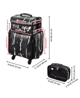 Soft Sided Rolling Makeup Train Case Cosmetic Organizer Crocodile