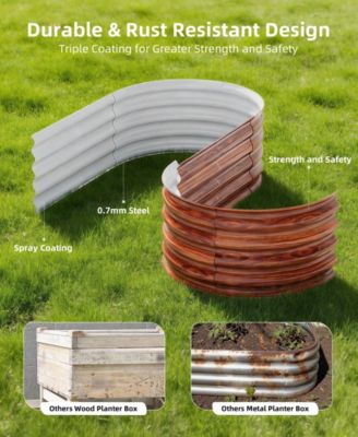 4x2x1Ft 3-Piece Raised Garden Bed Outdoor Metal Garden Bed for Vegetables Flowers and Herbs Planter Box