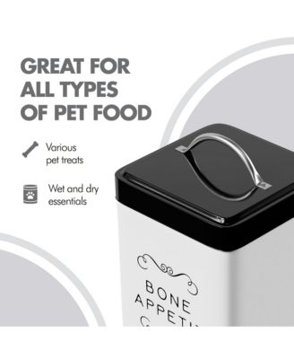 Sparky Metal Storage Treats Canister, 36 oz., White & Black - Good Dog