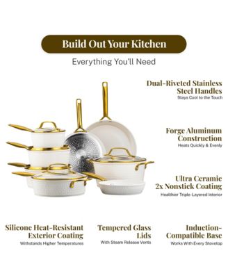 Pro Hammered Collection 13-Piece Ceramic Coating Nonstick Cookware Set