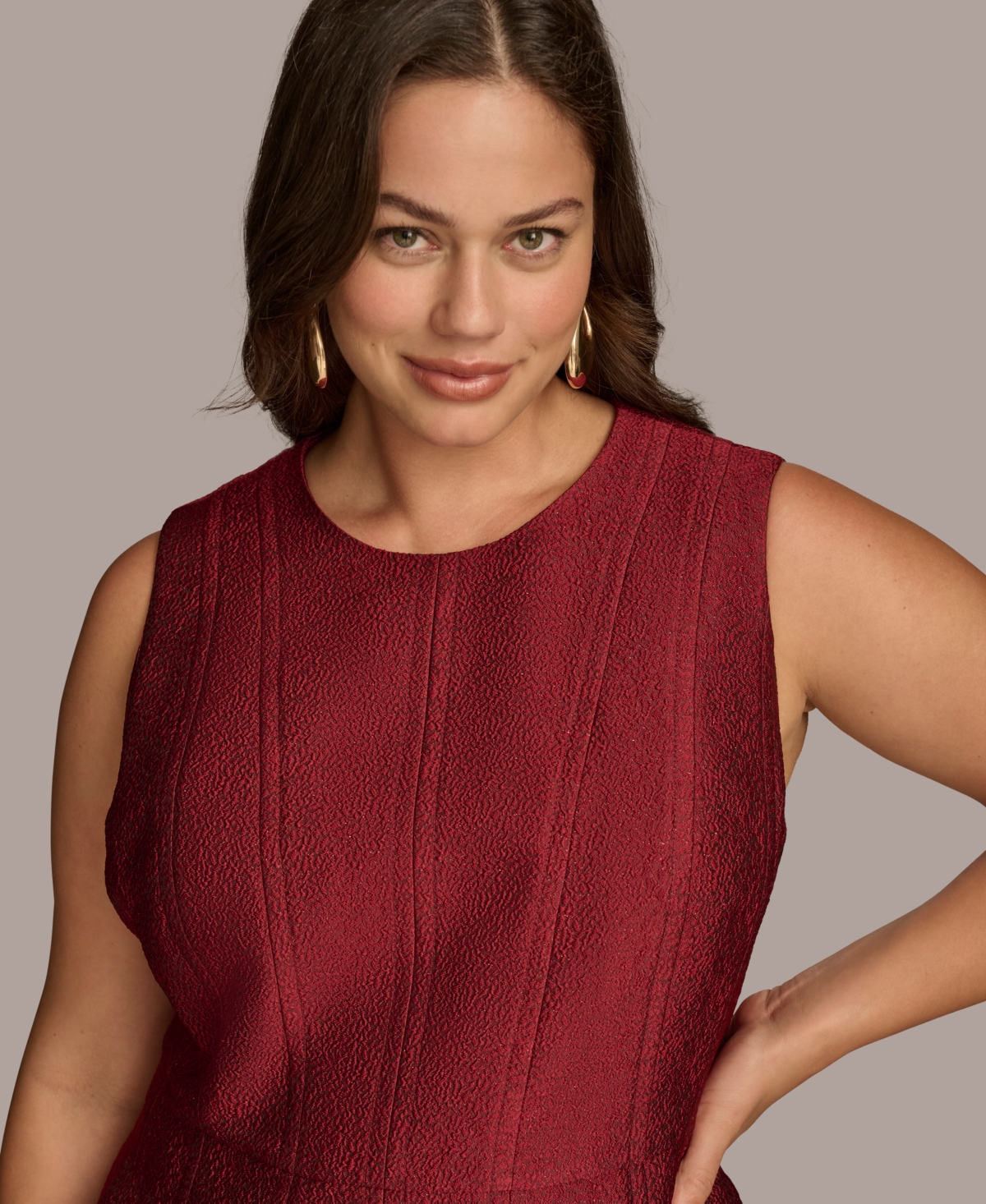 Donna Karan New York Plus Size Jacquard Fit & Flare Dress