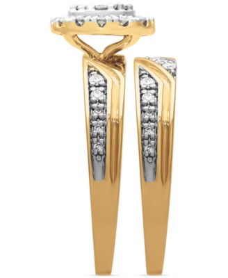 Diamond Oval Halo Cluster Bridal Set (1/3 ct. t.w.) in 14k Gold