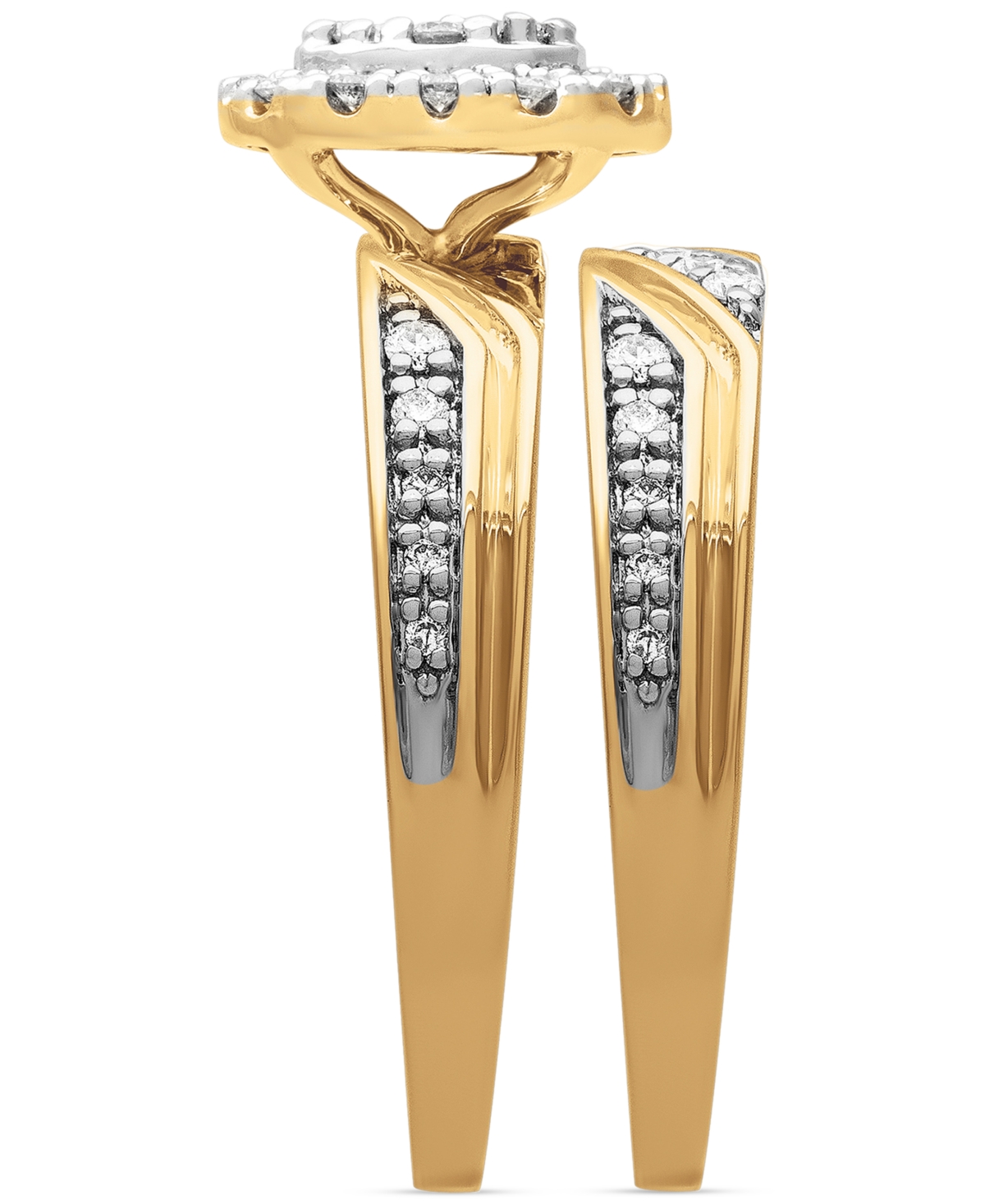 Diamond Oval Halo Cluster Bridal Set (1/3 ct. t.w.) in 14k Gold