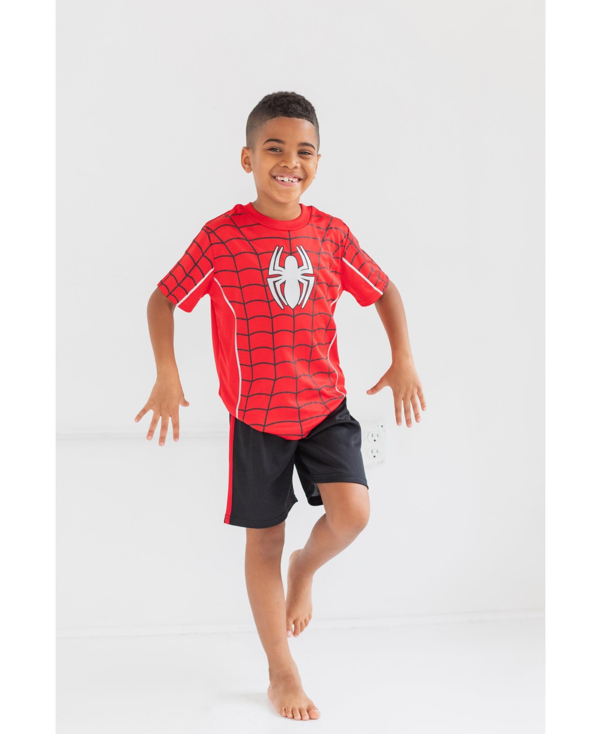 Marvel Big Boys Avengers Captain America Iron Man Venom Hulk Cosplay Athletic T-Shirt and Shorts Outfit Set to - Spider-man