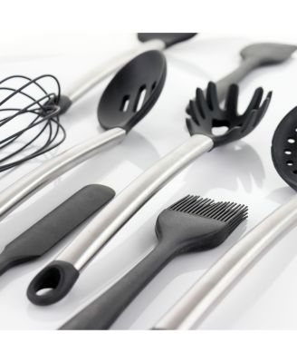 Gray Silicone and Stainless Steel Cooking Utensils, Set of 14