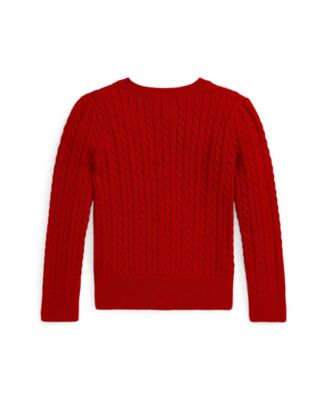 Girls 2T-6X Mini-Cable Cotton Cardigan