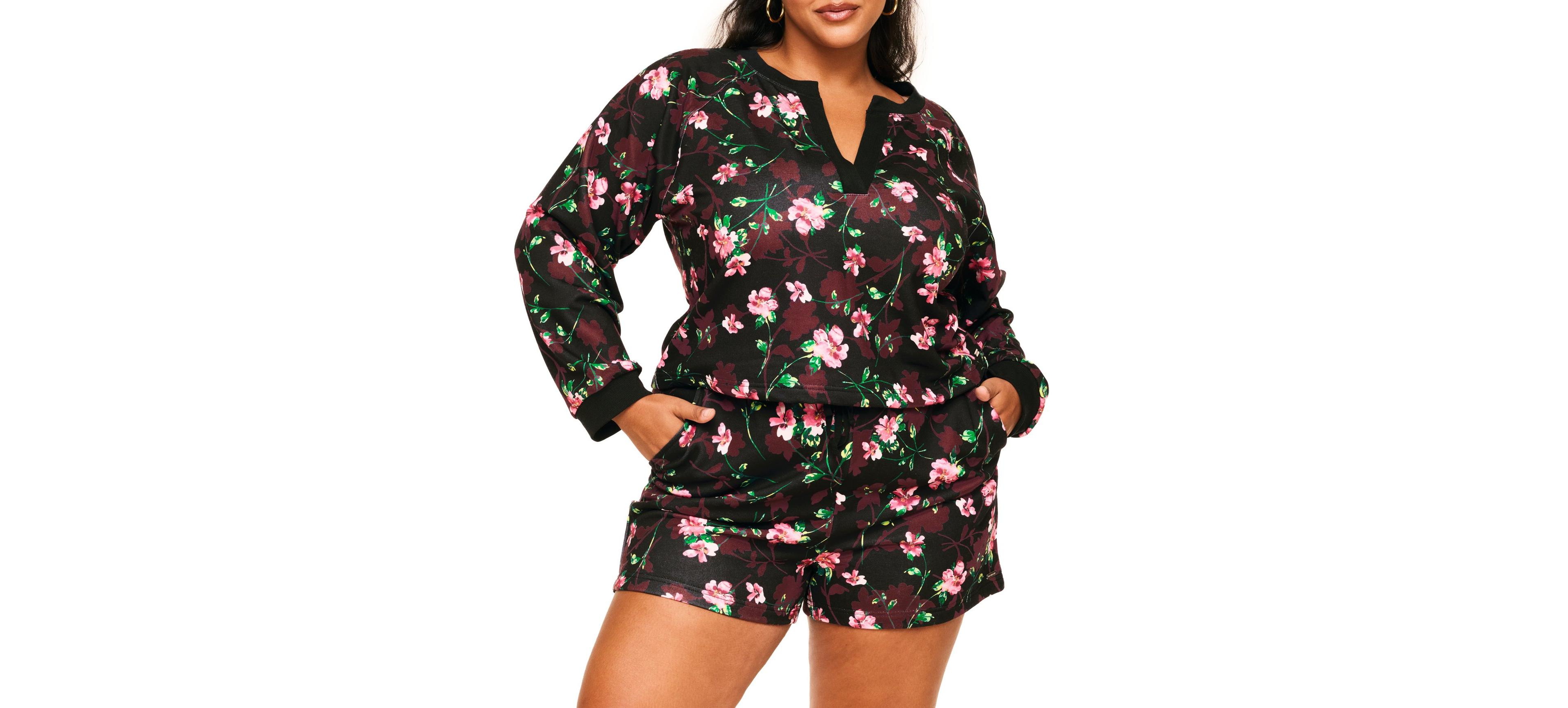 Adore Me Plus Lesley Sweatshirt & Shorts Set