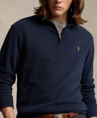 Men's Estate-Rib Cotton Quarter-Zip Pullover