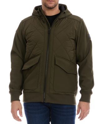 Men's Diamond Quilted Hooded Softshell Bomber Jacket