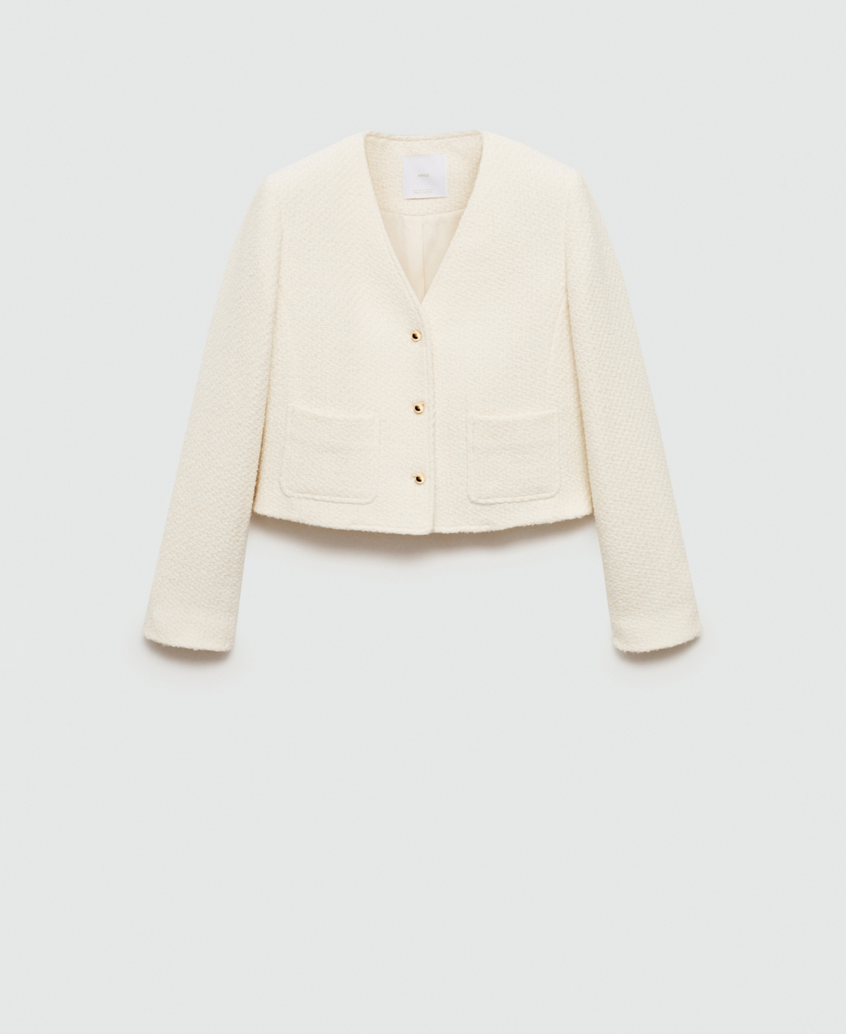 Mango Women's V-Neck Tweed Jacket