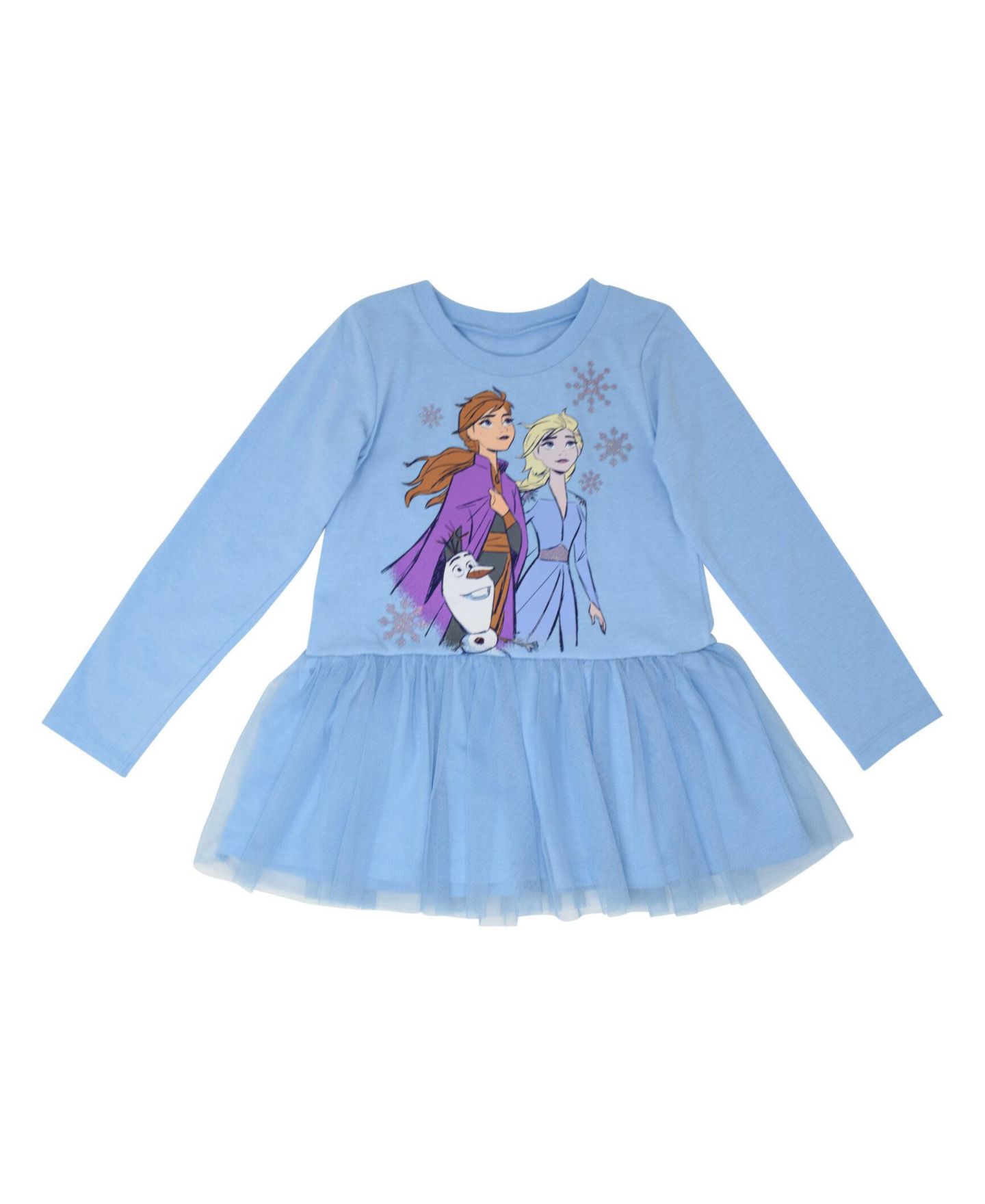 Детский комплект Frozen: футболка с баской и леггинсы, для девочек, цвет: Светлый синий — фото 7
