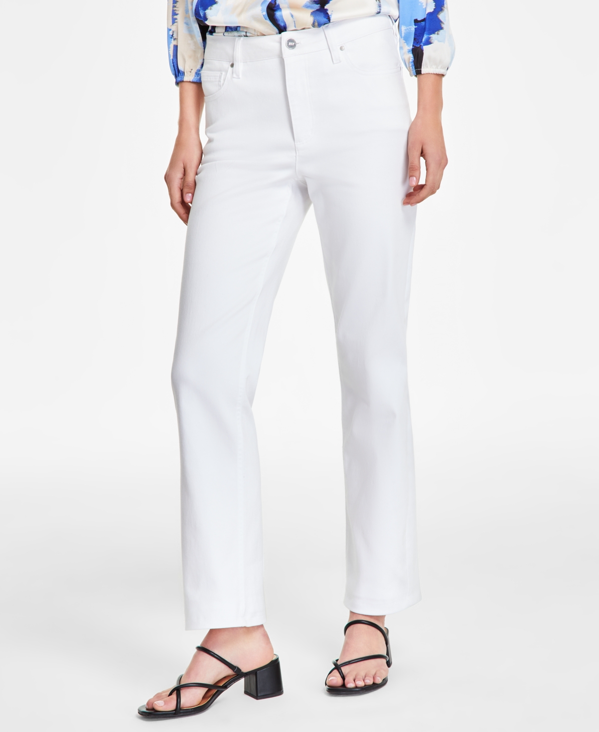 Jones New York Women's Lexington Mid Rise Straight-Leg Jeans