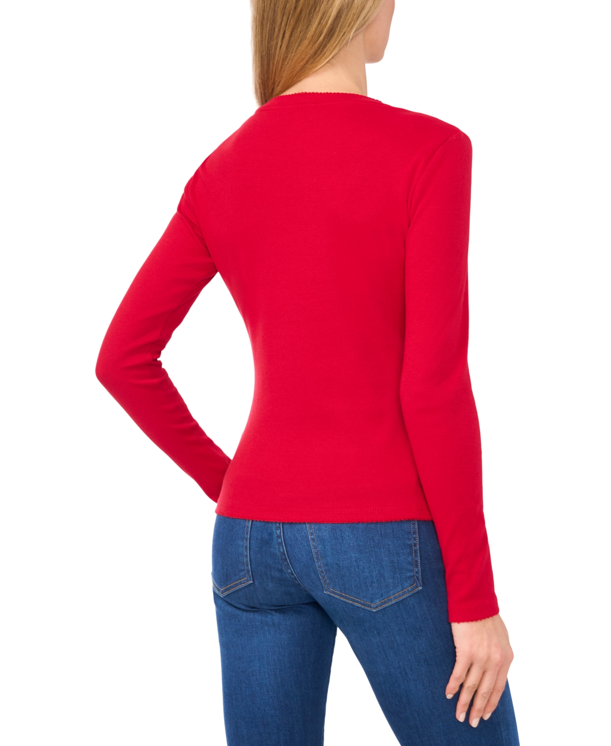 CeCe Women's Embellished Crewneck Knit Top