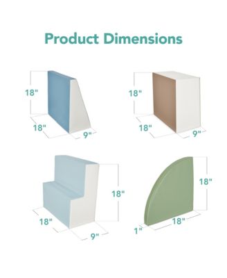 4-Piece Kids Climb and Crawl Soft Foam Block Playset Structures for Child Development