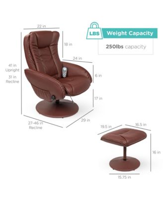 Faux Leather Electric Massage Recliner Chair w/ Stool Ottoman, Remote Control, 5 Modes