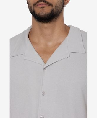 Men's Camp Collar Casual Short Sleeve Button-Up Shirt