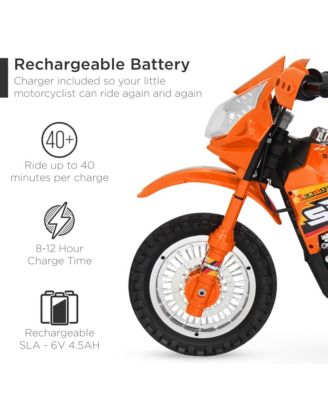 6V Kids Electric Battery Powered Ride On Motorcycle w/ Training Wheels, Lights, Music