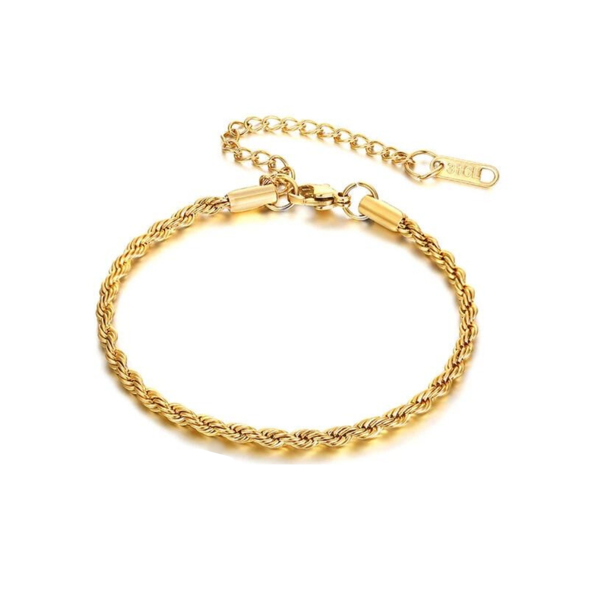Elegant Gold Rope Bracelet - Gold