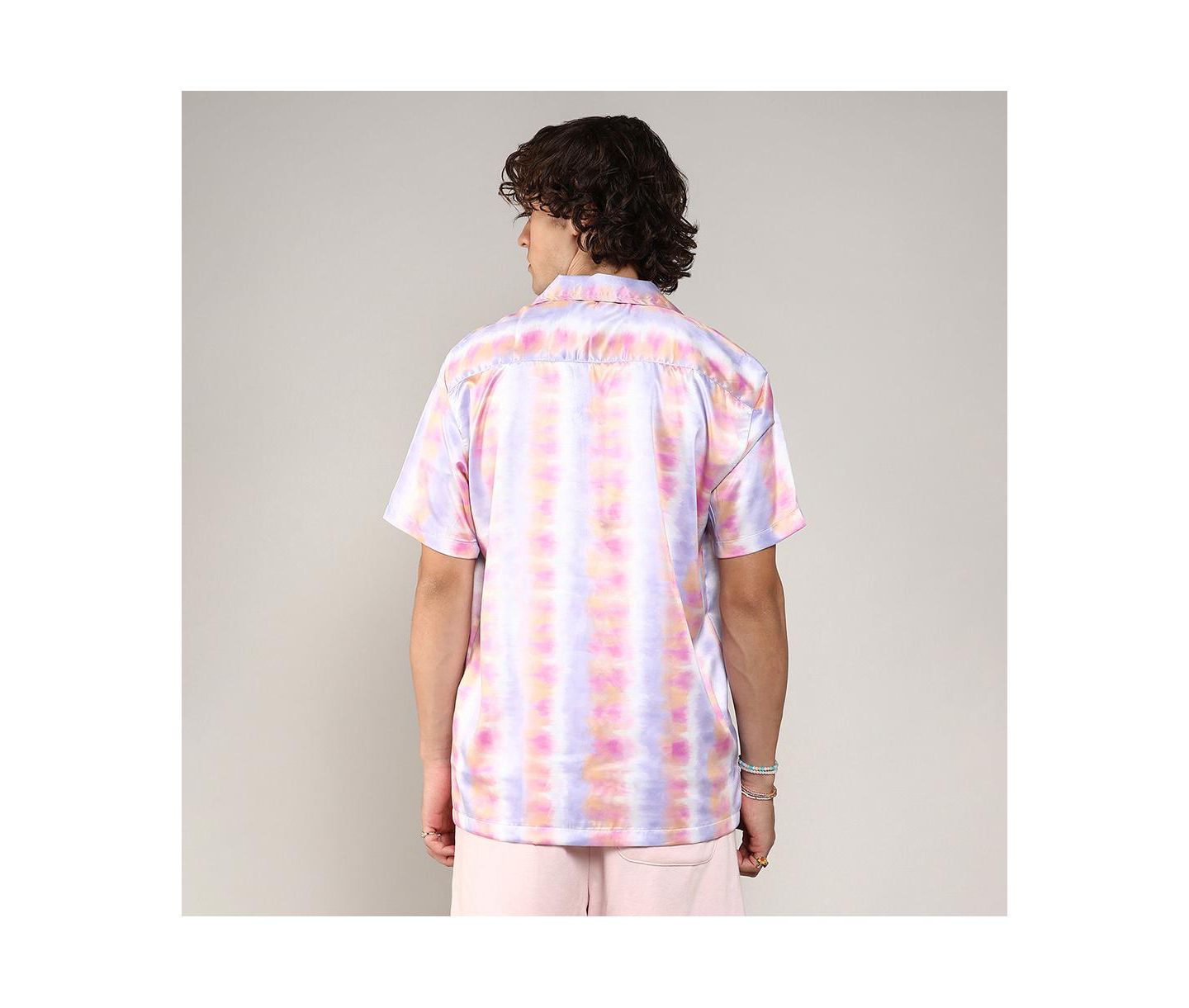 Мужская рубашка Cahoot Campus Sutra Lavender & Pale Orange Relaxed Ombre, цвет: Розовый — фото 5