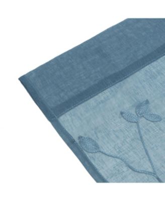 Premium Embroidered Vine Curtains - Sheer Curtains for Living Room, Bedroom, Kitchen - 52" x 96" - White, 2 Panels