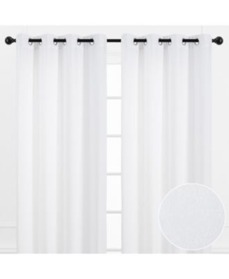 Premium Beige Silky Velvet Textured Sheer Curtains - Lightweight Curtain for Living Room Bedroom Windows - Light Filtering Elegant Drapes with Grommets - 108 Inches Long - 2 Panel Set