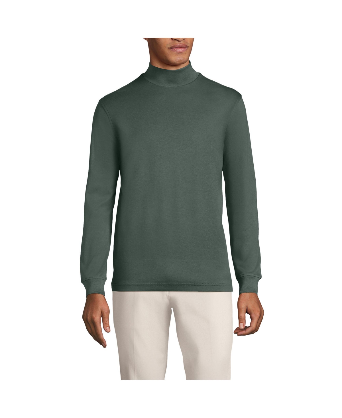 Lands' End Big & Tall Cotton Supima Mock Turtleneck
