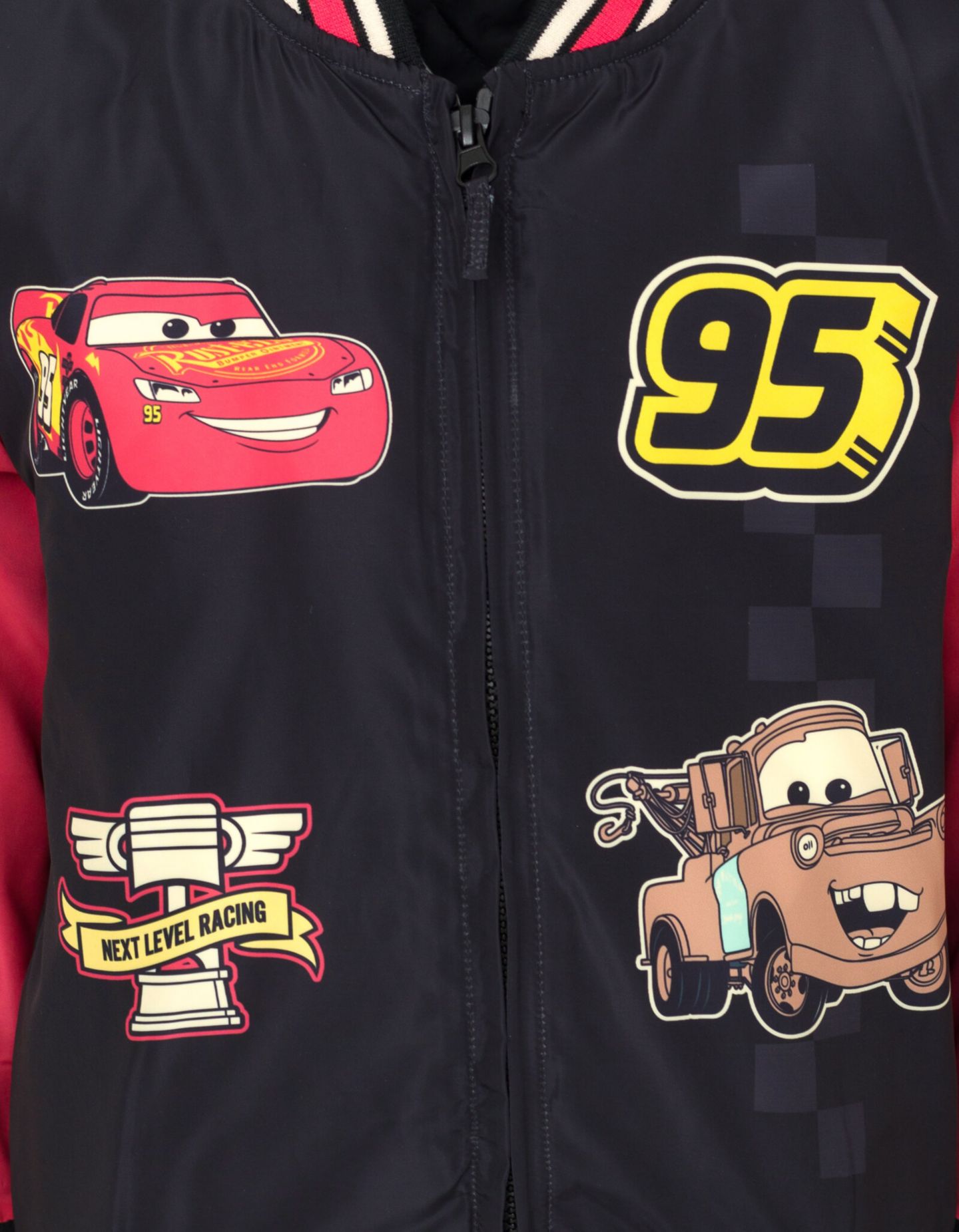 Детская куртка Cars Disney Boys Toy Story Zip Up Varsity Bomber Jacket to (2T - 7-8), цвет: Чёрный / Красный — фото 3