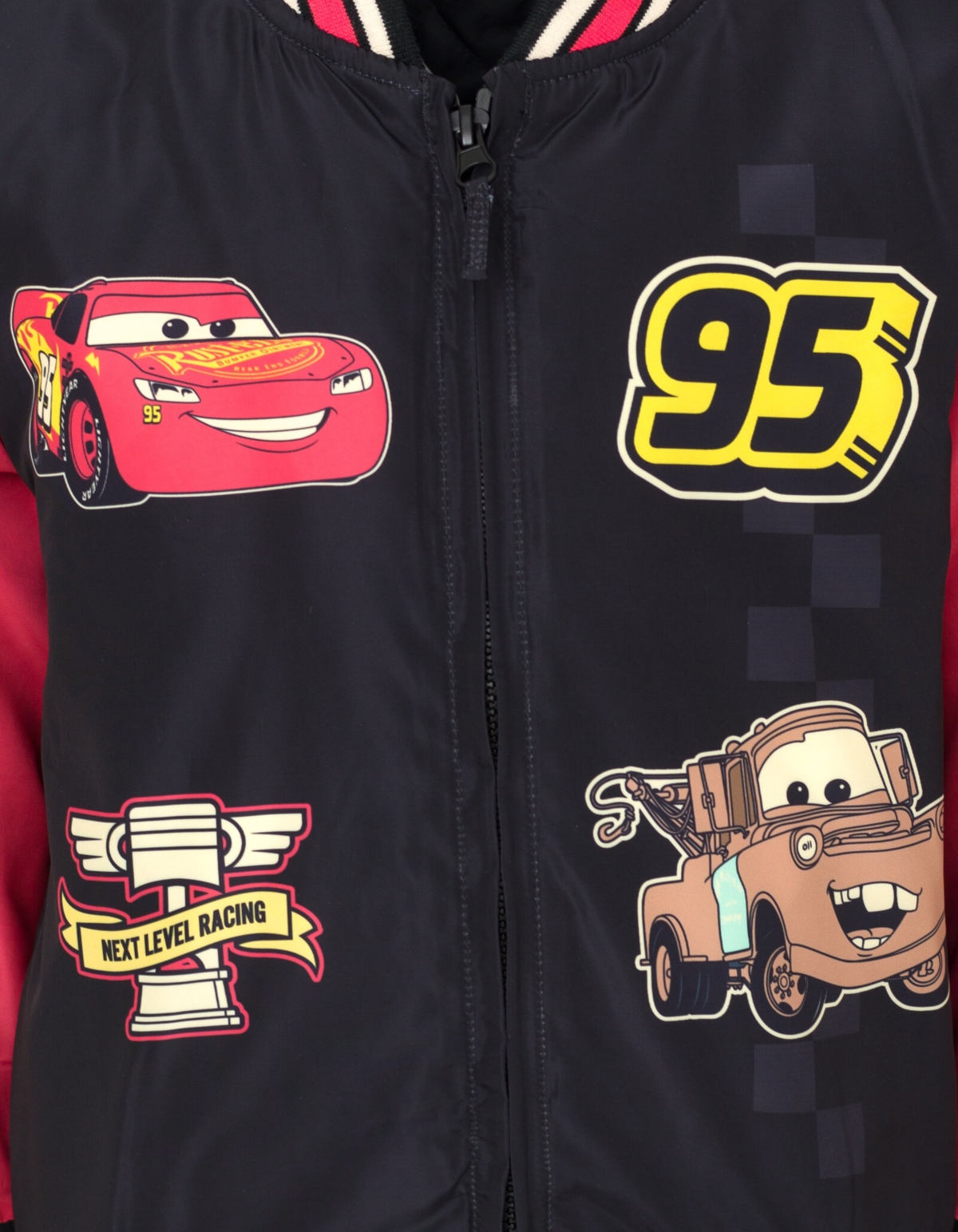 Disney Boys Toy Story Cars Zip Up Varsity Bomber Jacket to (2T - 7-8) -/ red