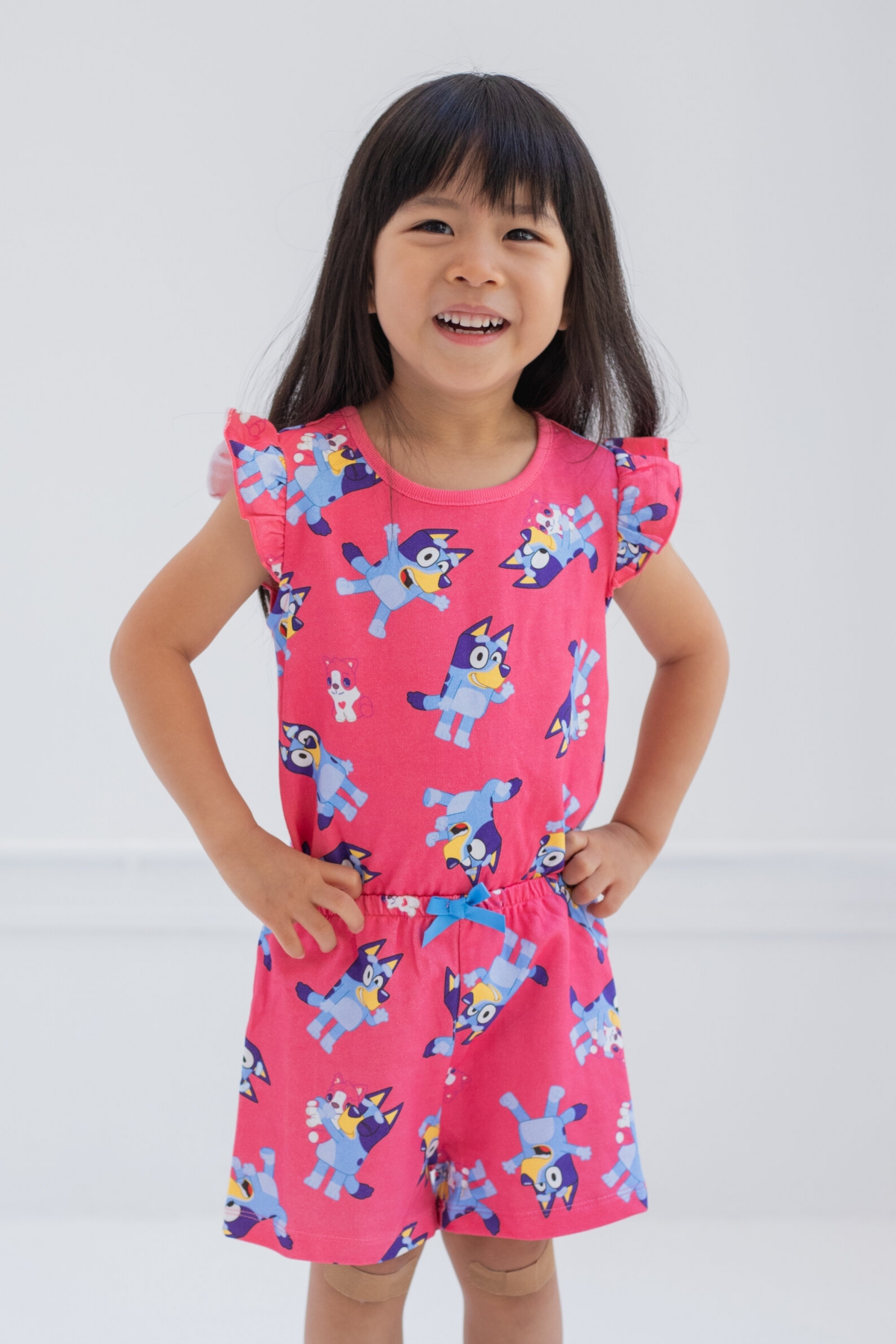 Bluey Baby Girls French Terry Sleeveless Romper to