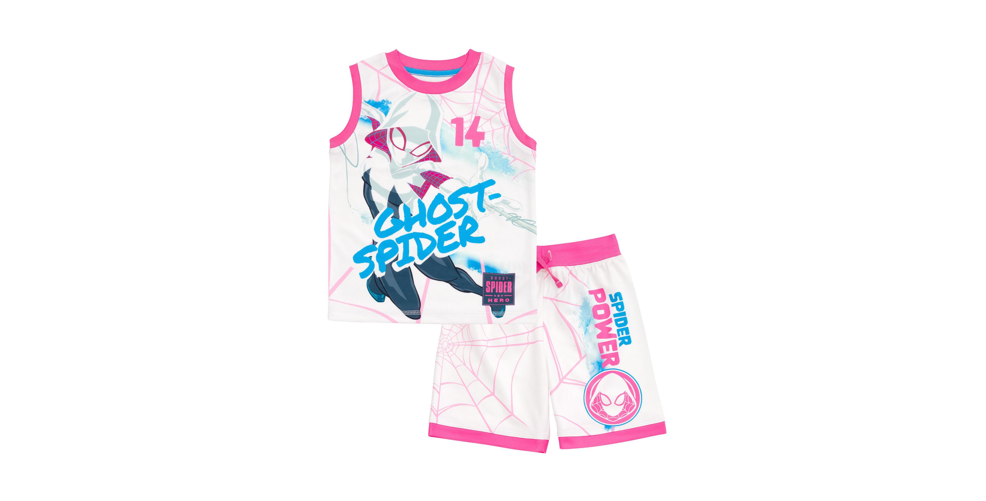 Marvel Girls Spider-Man Spider-Gwen Ghost Spider Tank Top and Bike Shorts to