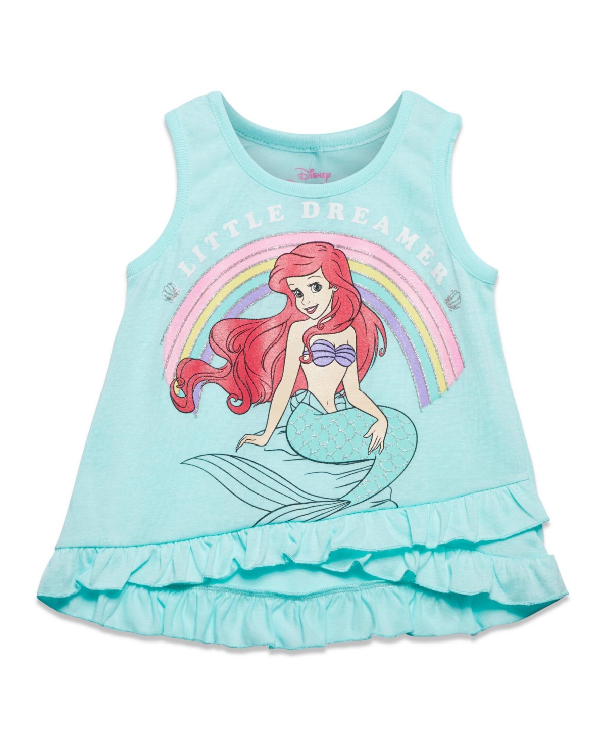 Disney Toddler Girls Princess Moana Belle Minnie Mouse Nightmare Before Christmas Tank Top and French Terry Shorts to