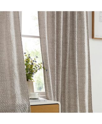Easton Jacquard Slub Texture - Privacy Curtains with Back Tab Rod Pocket Lightweight Window Curtains Panels, Set of 2