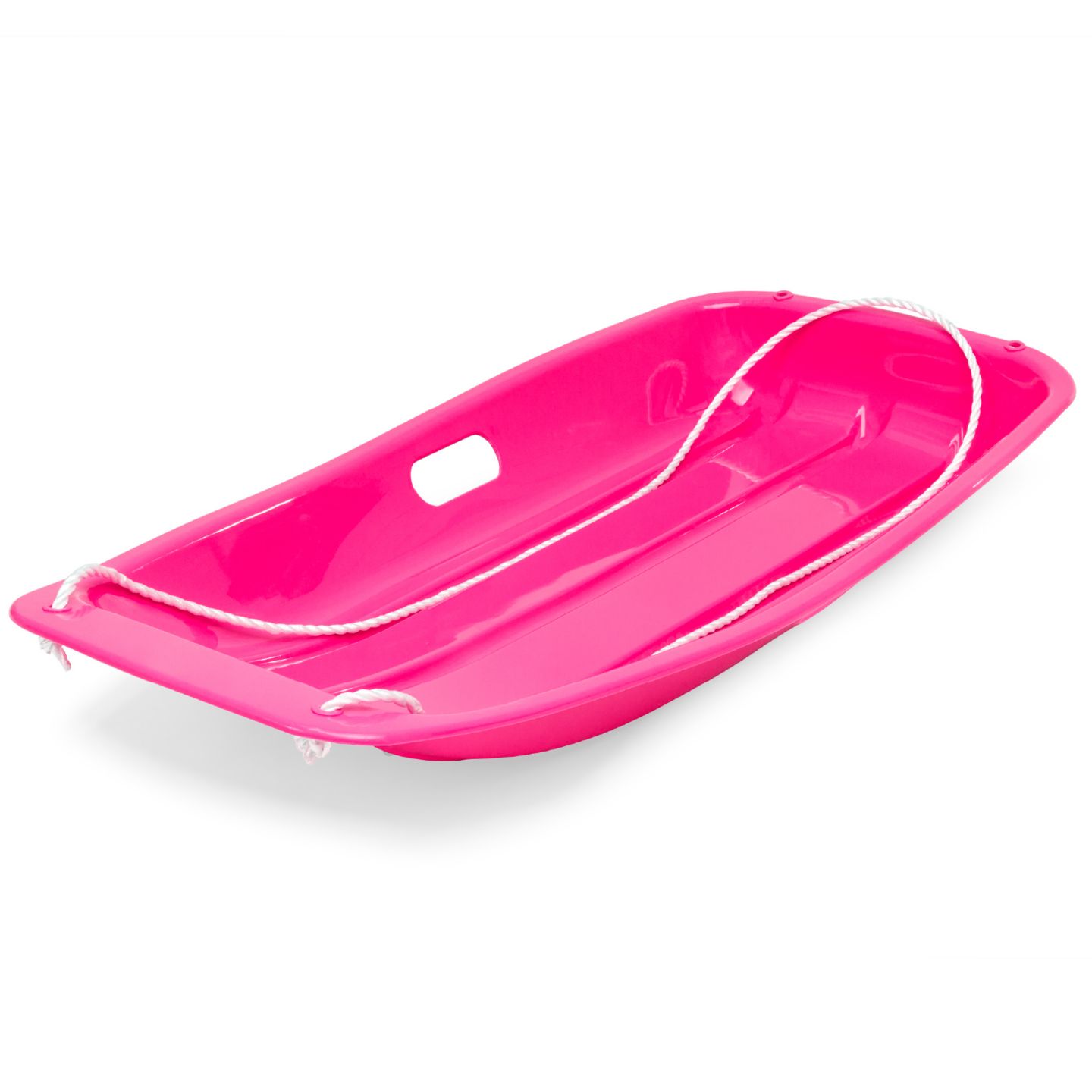Детская игрушка Best Choice Products 35in Kids Outdoor Plastic Sport Toboggan Winter Snow Sled Board w/ Pull Rope, 2 Handles, цвет: Розовый — фото 5