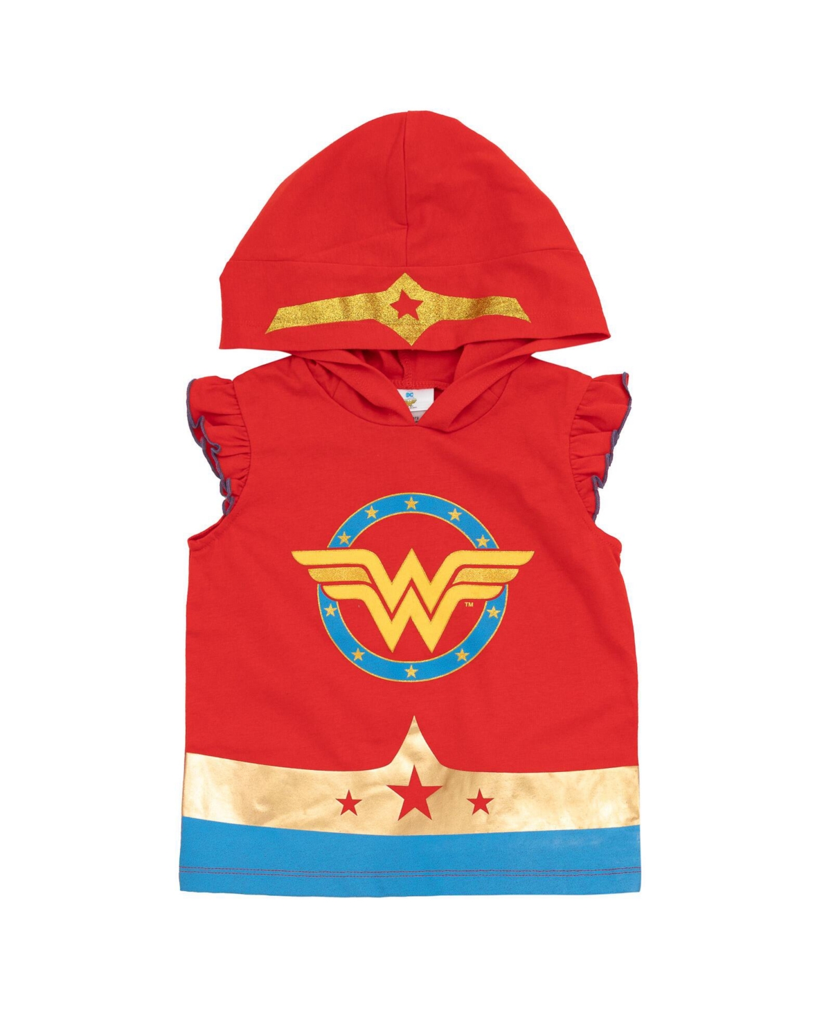 Dc Comics Girls Justice League Wonder Woman Tank Top and Dolphin Active French Terry Shorts to -/ multicolor