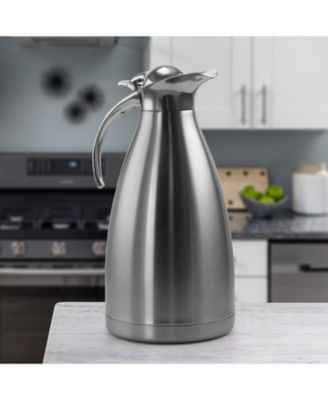 2 Quart Deluxe Stainless Steel Thermal Beverage Carafe for Coffee and Tea
