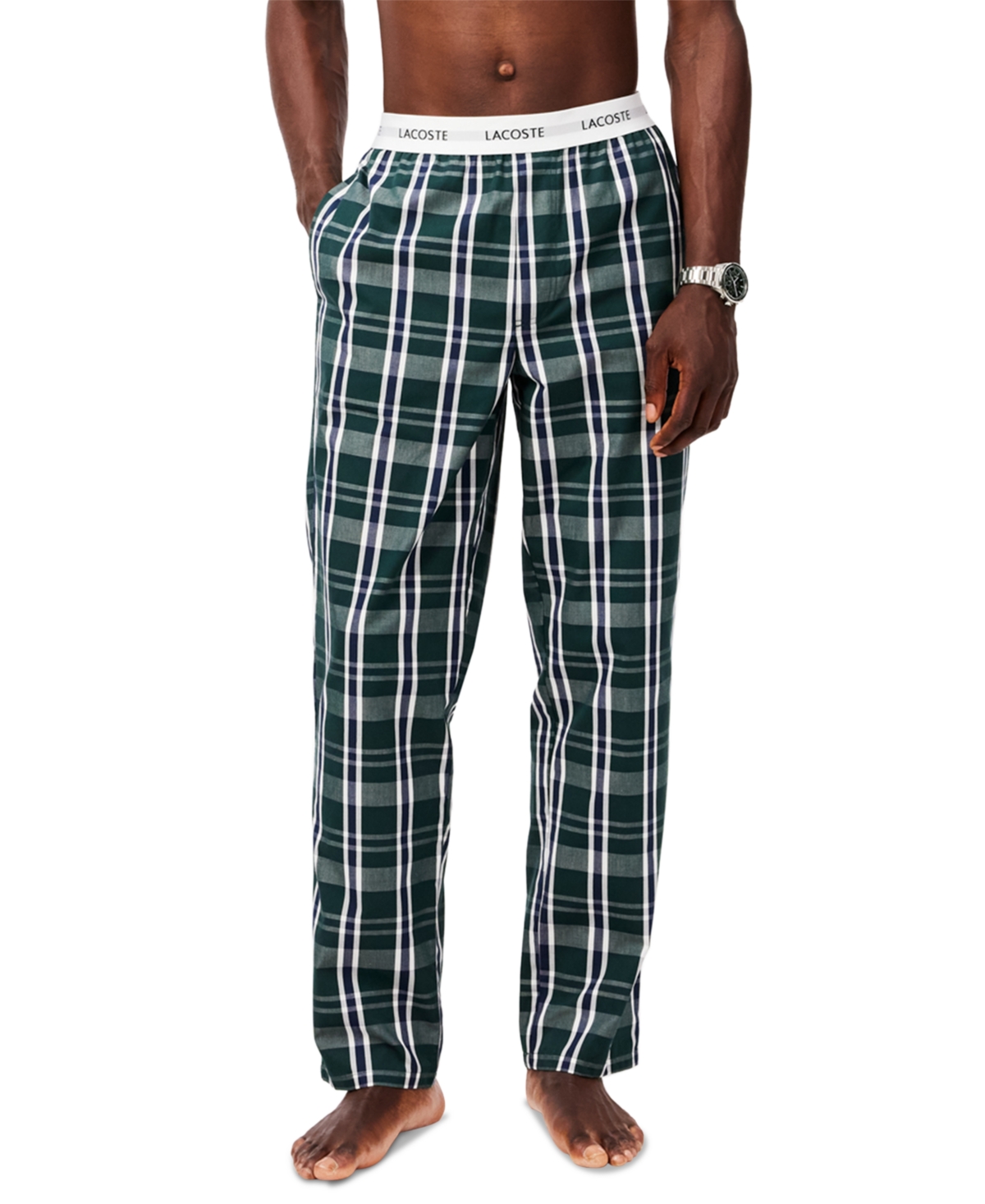 Lacoste Men's CottonPajama Pants - Plaid