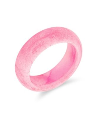 Good Luck Energy Smooth Stackable Natural Dyed Jade Band Ring