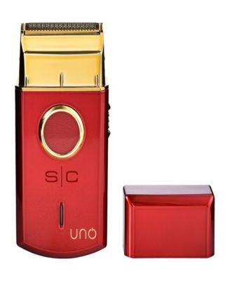 Uno Travel Sized Single USB Rechargeable Mens Foil Shaver with Cap- Red