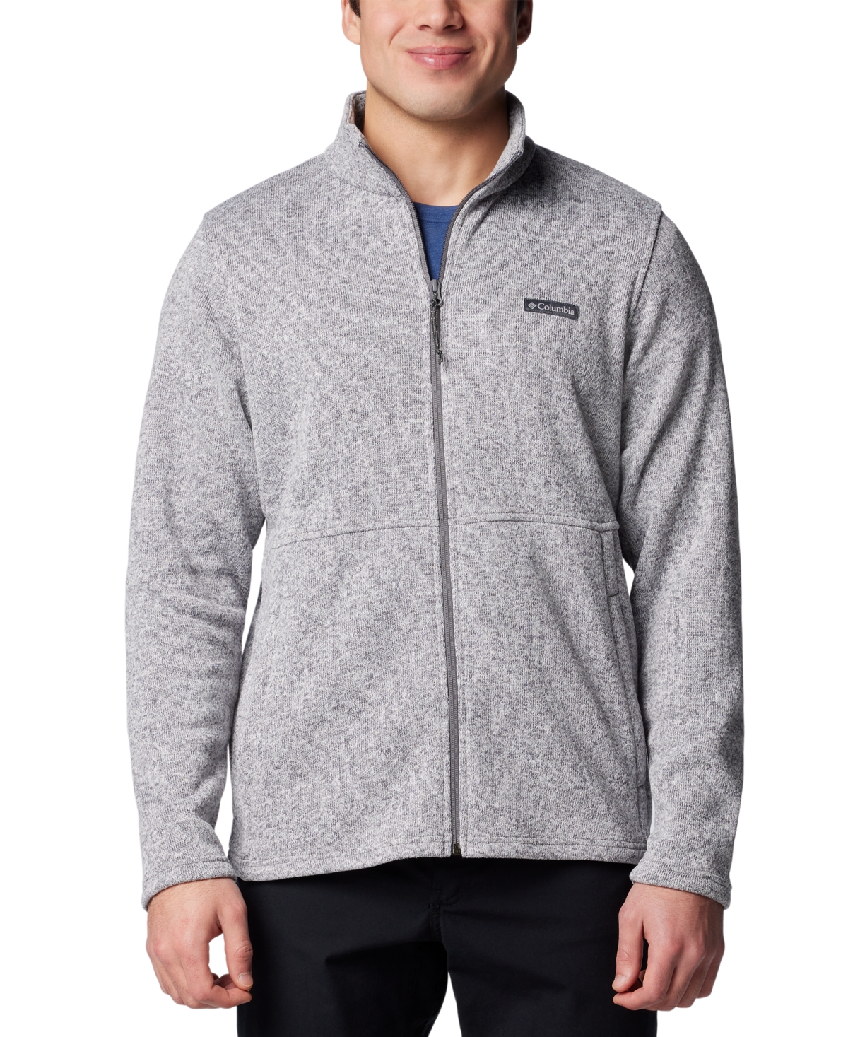 Columbia Men's Alto Pass Textured Knit Sweater Fleece Zip-front Jacket In City Grey Heather