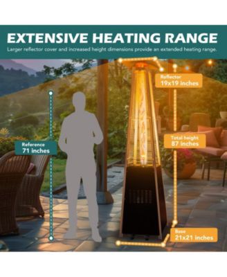 42000 BTU Outdoor Black Pyramid Patio Heater with Cover