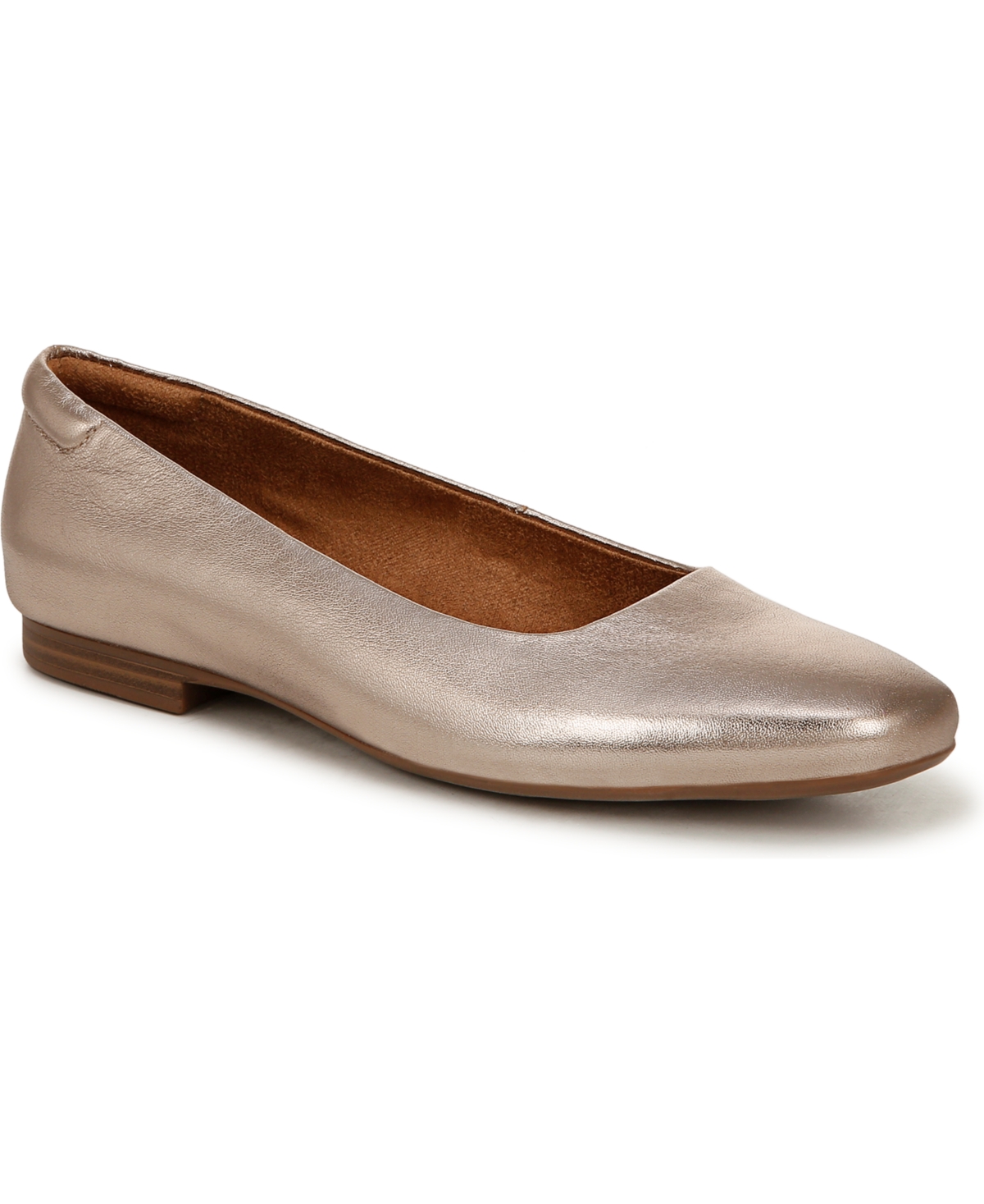 Women's Kelly-Ballet Square Toe Flats - Crème Brulee Leather