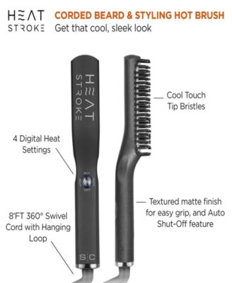 Heat Stroke Corded Beard and Styling Hot Hair Brush with Cool Touch Tips
