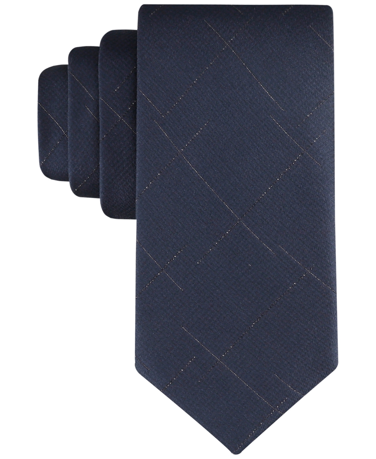 Calvin Klein Men's Glitz Grid Tie In Navy